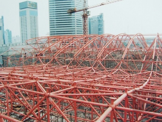 Anti Korosif Q345 Space Frame Konstruksi Rangka Atap Baja Truss 950mm