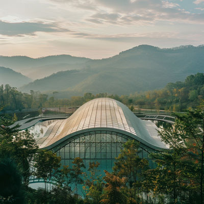 Struktur spasial dengan desain elegan untuk taman pusat dan fasilitas informal Bangunan baja tahan lama dan serbaguna