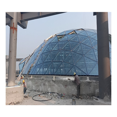 Panel Fasad Kaca Tirai Warna Biru Aluminium untuk Desain Bangunan Struktur Baja Solusi di Pasar Global