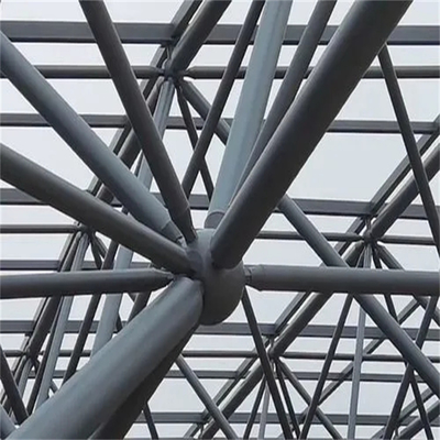Q235 Struktur Baja Portal Prefabrikasi Atap Koridor Ketidakteraturan Indah