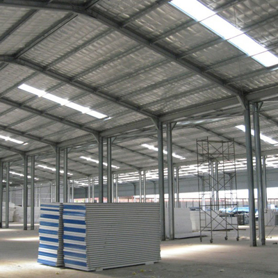 Q355 Steel Portal Frame Struktur Atap Atap 50-120mm Untuk Ruang Pameran