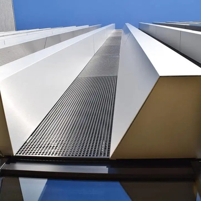 Q355B PU Portable Curtain Wall Aluminium Panel Wall 2.5mm Untuk Bangunan Luar Ruangan