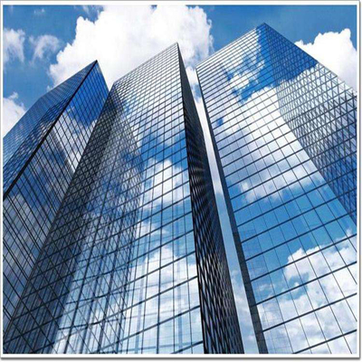 PU Aluminium Frame Glass Curtain Wall 0.6mm Panel Dinding Eksterior 1.5mm