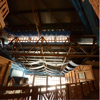 Q235 Struktur Baja Truss Roofing Grey EPS Untuk Taman Hiburan Air Dalam Ruangan