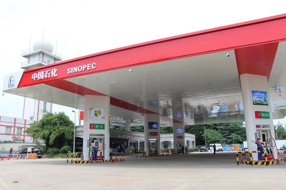 Struktur Baja Rangka Ruang Atap SPBU Sistem Atap Gardu Tol ISO GB