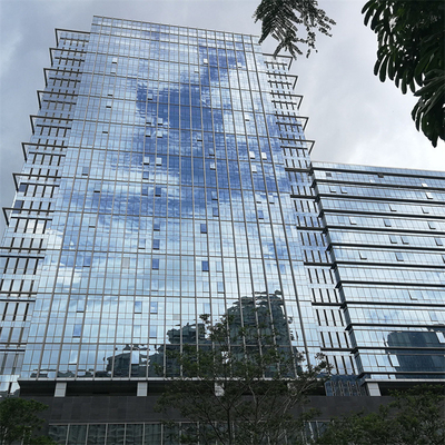Sistem Cladding Dinding Tirai Kaca Bersatu Aluminium Besar 120mm