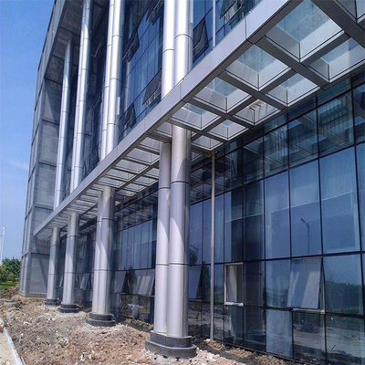 GB Tempered Glass Aluminium Curtain Wall System 0.36mm CAD Untuk Bangunan Tinggi