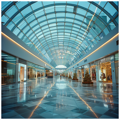 Lampu langit-langit velux double dome besar dengan bingkai aluminium melengkung untuk bangunan yang didesain elegan