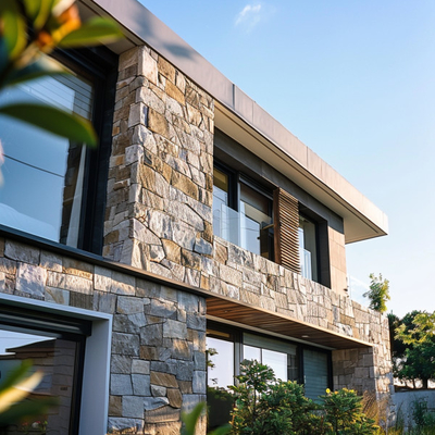Dinding Tirai Granit Untuk Villa High-End Solusi Luar Ruangan Mewah Dan Langgeng